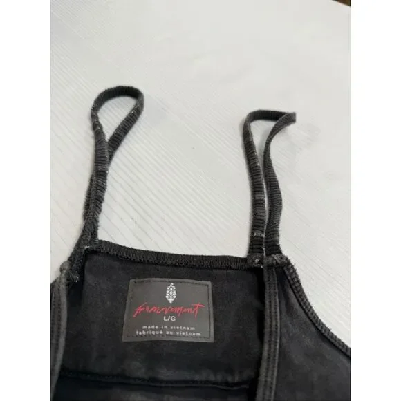 Free People FP Movement Jumpsuit Hot Shot One Piece Sz L Gray Wash Boho Slouchy - Picture 5 of 7